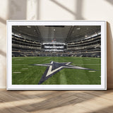14834-MGC-FP-36x24_White-Dallas Att Stadium Wall Art Canvas Print, Framed Texas NFL Stadium Art Picture Print, American Football Stadium Perfect Sports