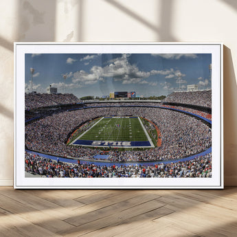 76491-MGC-FP-36x24_White-Buffalo Bills Stadium Wall Art Canvas Print, Framed Bills Stadium Art Picture Print, Highmark Stadium Perfect Sport Room Decor