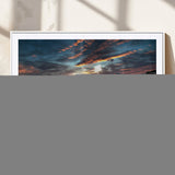 MGC-FP-36x24 - Baseball Stadium Wall Art – Canvas Print Evening Game Field Packed Crowd Sunset Sky Sports Photography, Dynamic Decor for Game Room, Man Cave, Bar, Office