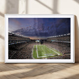 52712-MGC-FP-36x24_White-Gillette Stadium Field Wall Art Canvas Print, Framed Massachusetts Stadium Art Picture Print, Gillette Stadium Perfect Sport Room
