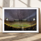 72404-MGC-FP-36x24_White-Michigan Wolverine Stadium Wall Art Canvas Print, Framed Michigan Stadium Art Picture Print, Football Stadium Perfect Sport Room