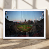 67670-MGC-FP-36x24_White-PNC Park Stadium Wall Art Canvas Print, Framed Pittsburgh Pirates Stadium Art Picture Print, PNC Park Field Perfect Sport Room