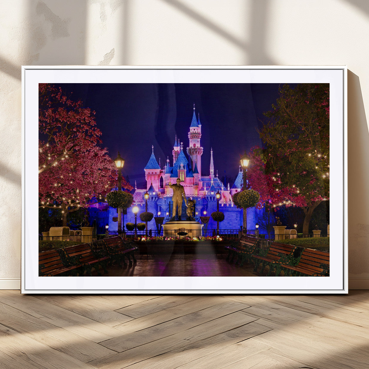 79435-MGV-CV-36X24-Disney Castle Wall Art Canvas Print, Framed Magic Kingdom Art Picture Print, Disney World Perfect Child Room Decor Artwork