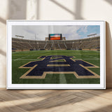 52835-MGC-FP-36x24_White-Notre Dame Stadium Wall Art Canvas Print, Framed Indiana Stadium Art Picture Print, Notre Dame Field Perfect Sport Room Decor