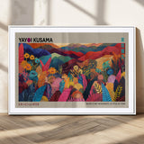 70959-MGC-FP-36x24_White-Yayoi Kusama Inspired Wall Art – Bold Floral Landscape Canvas Print, Vibrant Modern Abstract Poster for Living Room, Bedroom, or