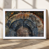 16193-MGC-FP-36x24_White-Tree Ring Wall Art – Abstract Wood Grain Canvas Print, Rustic Nature Texture Artwork Poster for Living Room, Bedroom, Office,