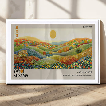 33864-MGC-FP-36x24_White-Pointillism Yayoi Wall Art Canvas Print, Framed Yayoi Kusama Art Picture Print, Yayoi Kusama Dot Perfect Abstract Nature Decor