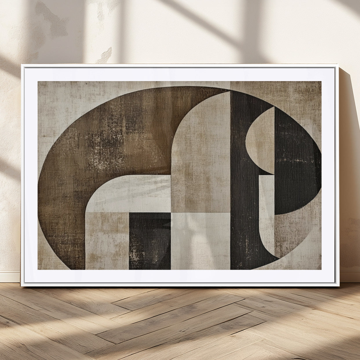 44796-MGC-FP-36x24_White-Wabi Sabi Wall Art Canvas Print, Framed Geometric Minimalist Art Picture Print, Modern Abstract Perfect Modern Abstract Decor