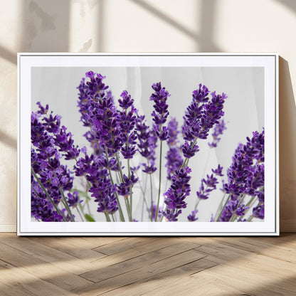 84456-MGC-FP-36x24_White-Lavender Wall Art – Botanical Canvas Print Featuring Purple Floral Stems, Fresh Nature Inspired Artwork for Living Room, Bedroom,