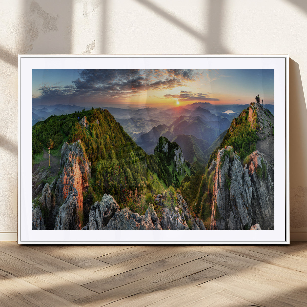 51582565-MGC-FP-36x24_White-Mountain Sunrise Panorama Wall Art – Scenic Landscape Canvas Print, Hiking Adventure Nature Photography, Large Mountain Range Wall