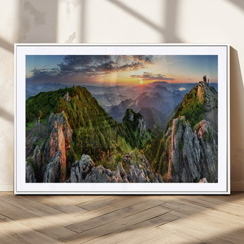 51582565-MGC-FP-36x24_White-Mountain Sunrise Panorama Wall Art – Scenic Landscape Canvas Print, Hiking Adventure Nature Photography, Large Mountain Range Wall