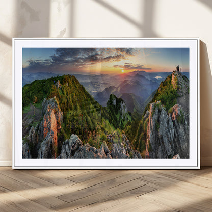 51582565-MGC-FP-36x24_White-Mountain Sunrise Panorama Wall Art – Scenic Landscape Canvas Print, Hiking Adventure Nature Photography, Large Mountain Range Wall