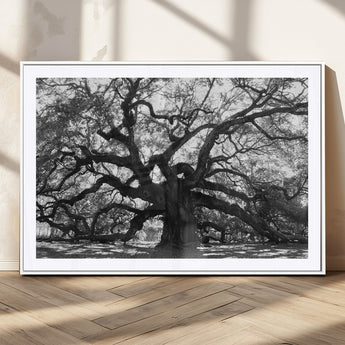 81655611-MGV-CV-36X24-Ancient Oak Wall Art Canvas Print, Framed Twisted Branches Art Picture Print, Gnarled Tree Perfect Moody Nature Decor Artwork