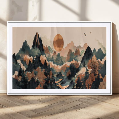 46509506-MGC-FP-36x24_White-Mountain Wall Art – Sunset Canvas Print, Nature Inspired Artwork, Scenic Wall Decor for Living Room, Bedroom, Office