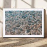 26580287-MGV-CV-36X24-Clear Water Wall Art Canvas Print, Framed Sunlit Ripples Art Picture Print, Ocean Texture Perfect Modern Coastal Decor Artwork