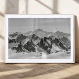 32399691-MGV-CV-36X24-Snowy Mountain Wall Art Canvas Print, Framed Mountain Peaks Art Picture Print, Alpine Mountains Perfect Minimalist Alpine Decor