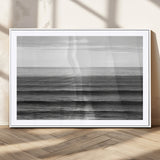 47305203-MGC-FP-36x24_White-Monochrome Ocean Wall Art Canvas Print, Framed Moody Ocean Art Picture Print, Calm Ocean Perfect Minimalist Coastal Decor Artwork