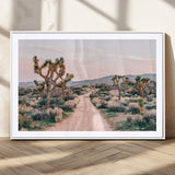 12540952-MGC-FP-36x24_White-Joshua Tree Park Wall Art Canvas Print, Framed Desert Road Art Picture Print, Sunset Drive Perfect Southwestern Boho Decor Artwork