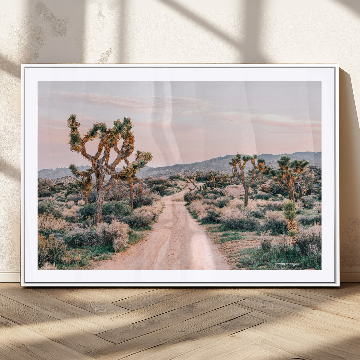 12540952-MGV-CV-36X24-Joshua Tree Park Wall Art Canvas Print, Framed Desert Road Art Picture Print, Sunset Drive Perfect Southwestern Boho Decor Artwork