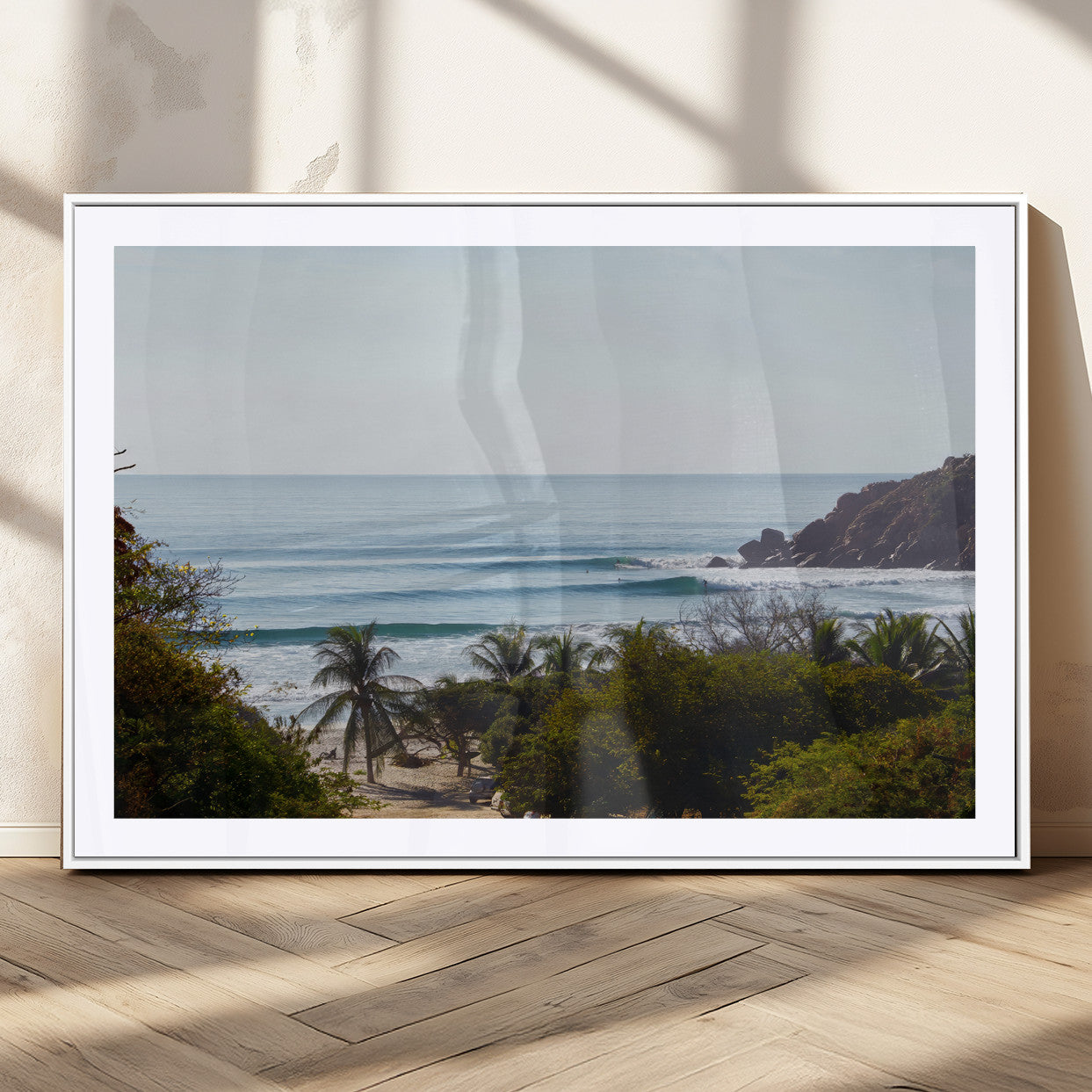 88336640-MGV-CV-36X24-Tropical Beach Scene Wall Art Canvas Print, Framed Coastal Photography Art Picture Print, Ocean Horizon Art Perfect Coastal Boho