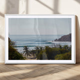 88336640-MGV-CV-36X24-Tropical Beach Scene Wall Art Canvas Print, Framed Coastal Photography Art Picture Print, Ocean Horizon Art Perfect Coastal Boho