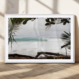 50382104-MGV-CV-36X24-Tropical Surf Wall Art Canvas Print, Framed Palm Tree View Art Picture Print, Beach House Art Perfect Boho Coastal Decor Artwork