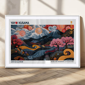 43879290-MGV-CV-36X24-Japanese Abstract Wall Art – Mount Fuji Cherry Blossom Canvas Print, Modern Asian Inspired Landscape Decor for Living Room,