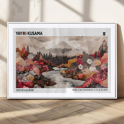 32352074-MGV-CV-36X24-Japanese Landscape Wall Art – Mount Fuji River Canvas Print, Modern Asian Inspired Nature Decor for Living Room, Bedroom, Office