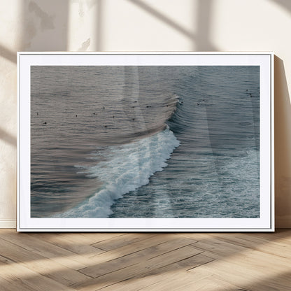 23077324-MGV-CV-36X24-Ocean Waves Wall Art Canvas Print, Framed Coastal Serenity Art Picture Print, Surf Aesthetic Perfect Modern Coastal Decor Artwork