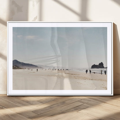 28307820-MGV-CV-36X24-Minimalist Beach Wall Art Canvas Print, Framed Coastal Serenity Art Picture Print, Soft Sand Perfect Modern Coastal Decor Artwork