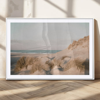 28064037-MGV-CV-36X24-Minimalist Seascape Wall Art Canvas Print, Framed Neutral Beach Print Art Picture Print, Sand Dune Photography Perfect
