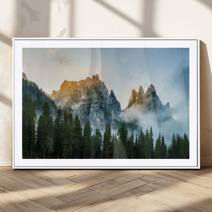 21145440-MGC-FP-36x24_White-Wilderness Wall Art Wall Art Canvas Print, Framed Nature Landscape Decor Art Picture Print, Misty Forest Photography Perfect