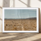 55918919-MGV-CV-36X24-Desert Landscape Wall Art – Golden Grass Plains and Mountain Horizon Canvas Print, Southwest Nature Photography Decor for Living