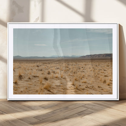 55918919-MGV-CV-36X24-Desert Landscape Wall Art – Golden Grass Plains and Mountain Horizon Canvas Print, Southwest Nature Photography Decor for Living