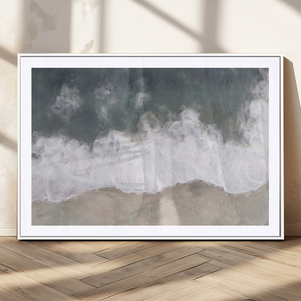 10072982-MGV-CV-36X24-Abstract Ocean Wave Wall Art – Coastal Beach Canvas Print, Minimalist Seascape Painting, Modern Ocean Inspired Artwork for Living