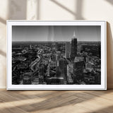 46578567-MGC-FP-36x24_White-Atlanta Skyline Wall Art – Black and White Cityscape Canvas Print, Modern Urban Night Decor for Office, Living Room, or Apartment