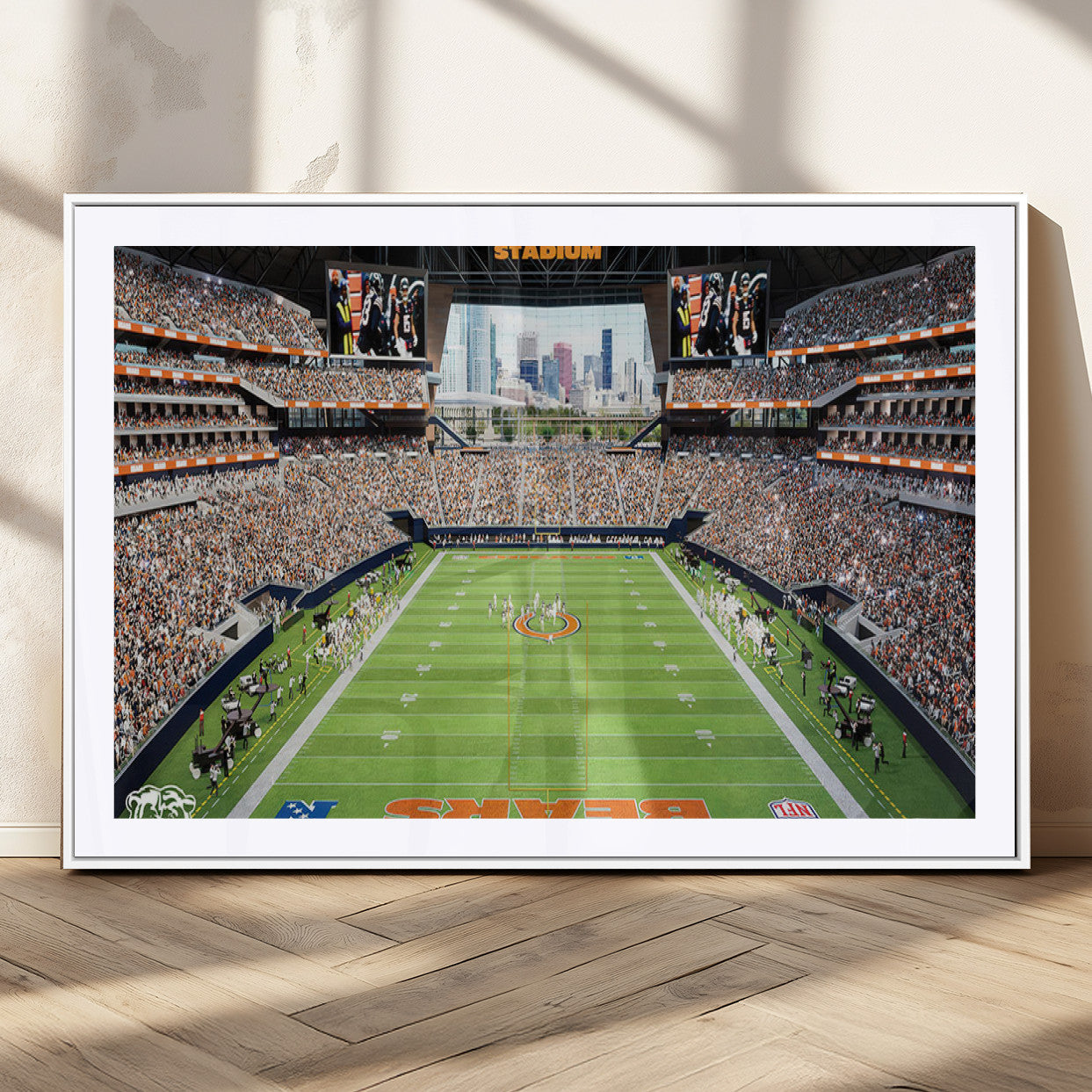 76935553-MGV-CV-36X24-Football Stadium Wall Art – Panoramic Game Day Canvas Print, Sports Decor for Man Cave, Office, Bar, or Living Room