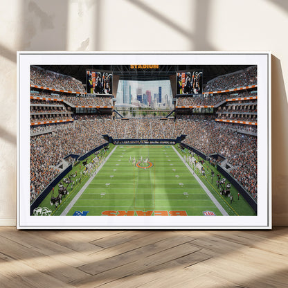 76935553-MGV-CV-36X24-Football Stadium Wall Art – Panoramic Game Day Canvas Print, Sports Decor for Man Cave, Office, Bar, or Living Room
