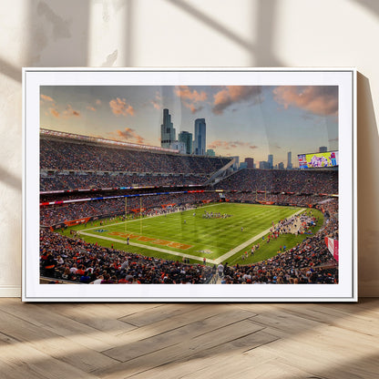 55377093-MGV-CV-36X24-Soldier Field Wall Art – Panoramic Chicago Bears Football Stadium Canvas Print, Game Day Sports Decor for Man Cave, Bar, Office,