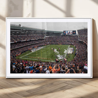 18347149-MGC-FP-36x24_White-Soldier Field Wall Art – Chicago Bears Football Stadium Canvas Print, Game Day Sports Decor for Man Cave, Bar, Office, or Living