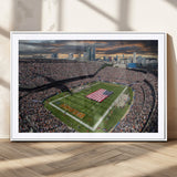 98106777-MGV-CV-36X24-Soldier Field Wall Art – Chicago Bears Stadium Canvas Print with American Flag, Game Day Football Decor for Man Cave, Bar, or