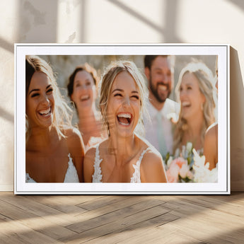 CSTM912-MGC-FP-36x24_White-Framed Wedding Canvas Print - Custom Wall Art Keepsake for Couples, Elegant Home Decoration Gift, Create Your Own Photo Canvas