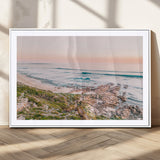 27332135-MGC-FP-36x24_White-Coastal Sunset Wall Art – Ocean Waves and Rocky Shore Canvas Print, Scenic Seaside Photography Decor for Bedroom, Living Room,