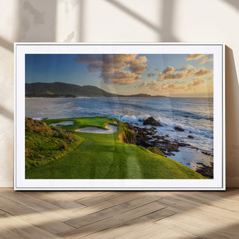 67486665-MGC-FP-36x24_White-Golf Course Wall Art – Pebble Beach Oceanfront Canvas Print, Coastal Fairway Photography Sports Decor for Living Room, Office, Man