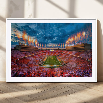 94266219-MGC-FP-36x24_White-Neyland Stadium Wall Art – Panoramic Tennessee Volunteers Checkerboard Crowd Fireworks Canvas Print, Football Game Day Sports