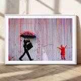 69505-MGC-FP-36x24_White-Graffiti Girl Wall Art Canvas Print, Framed Urban Contrast Art Picture Print, Vibrant Graffiti Perfect Urban Pop Decor Artwork