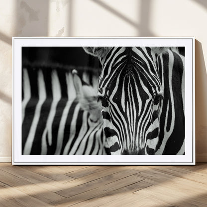 43631-MGC-FP-36x24_White-Black and White Zebra Wall Art – Modern Animal Print Canvas Artwork for Living Room, Bedroom, or Office Decor
