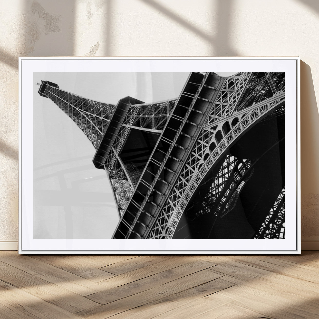 89033-MGC-FP-36x24_White-Eiffel Tower Wall Art – Dramatic Black and White Architectural Canvas Print, Modern Paris Decor for Office, Living Room or