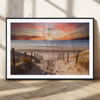 78111-MGV-CV-36X24-Sunset Pathway Wall Art – Panoramic Coastal Canvas Print, Tranquil Beach Decor for Living Room, Office or Bedroom