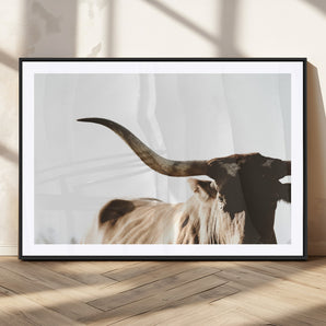 35866-MGV-CV-36X24-Texas Longhorn Wall Art – Rustic Western Bull Canvas Print, Farmhouse Animal Photography Decor for Living Room, Office, or Ranch